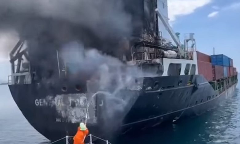 Ship explosions, fires and sinking reported in the weekend